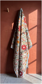 Woven Story Luxury Vintage Suzani Kantha Throw