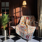 Woven Story Luxury Vintage Suzani Kantha Throw