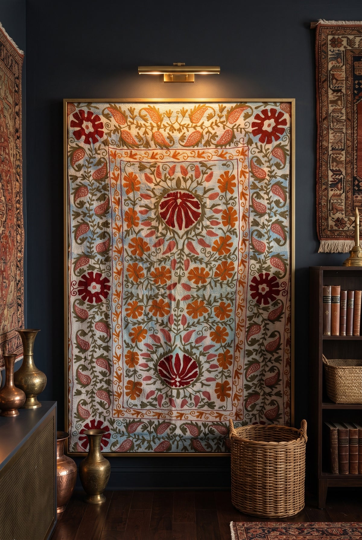 Woven Story Luxury Vintage Suzani Kantha Throw
