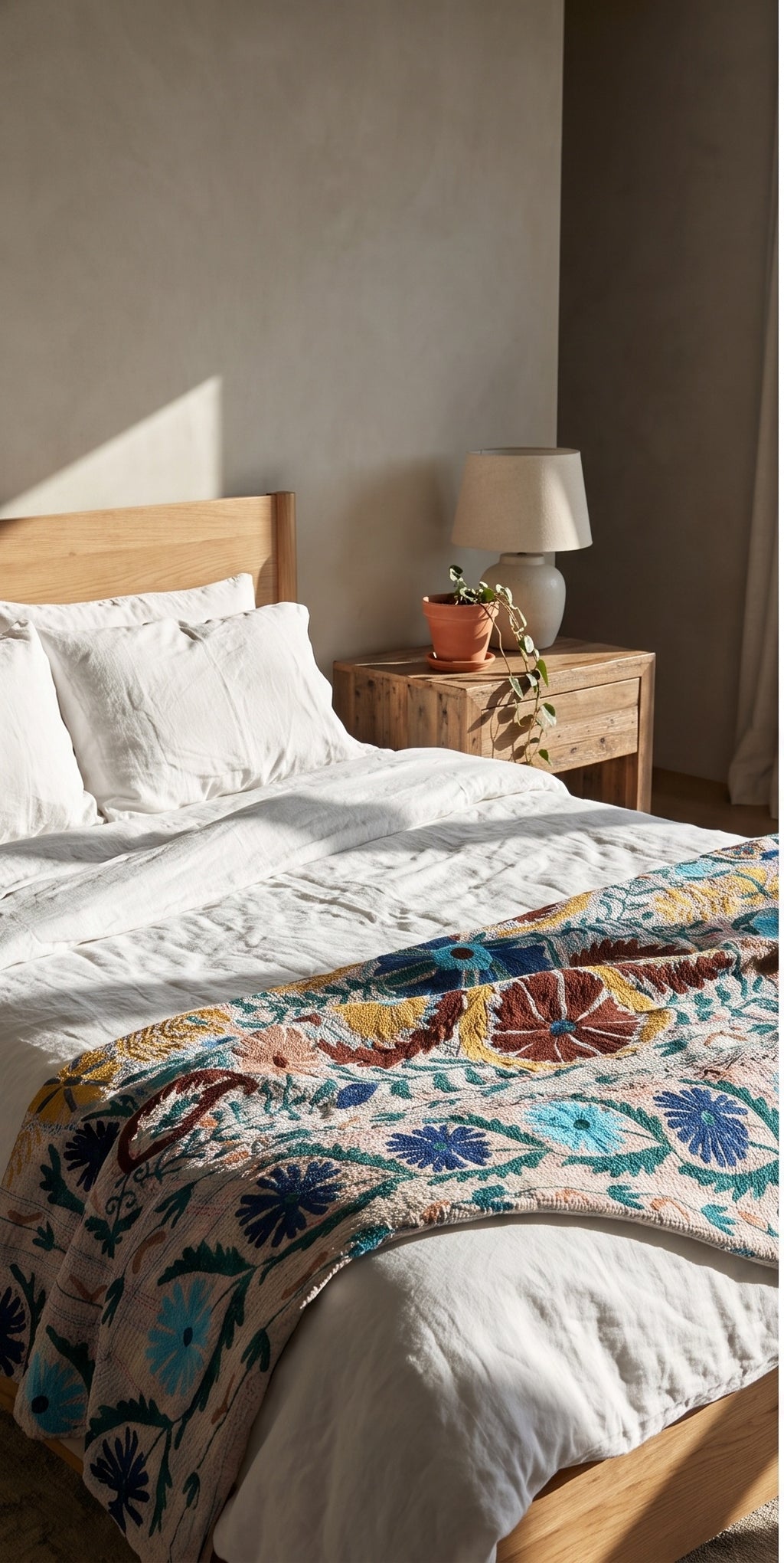 Heirloom Verse Luxury Vintage Suzani Kantha Throw