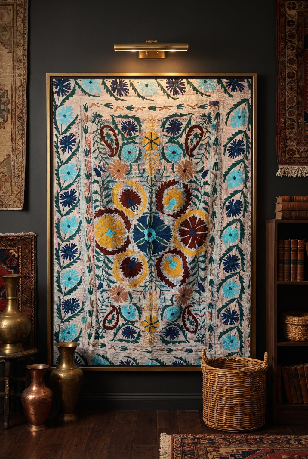Heirloom Verse Luxury Vintage Suzani Kantha Throw