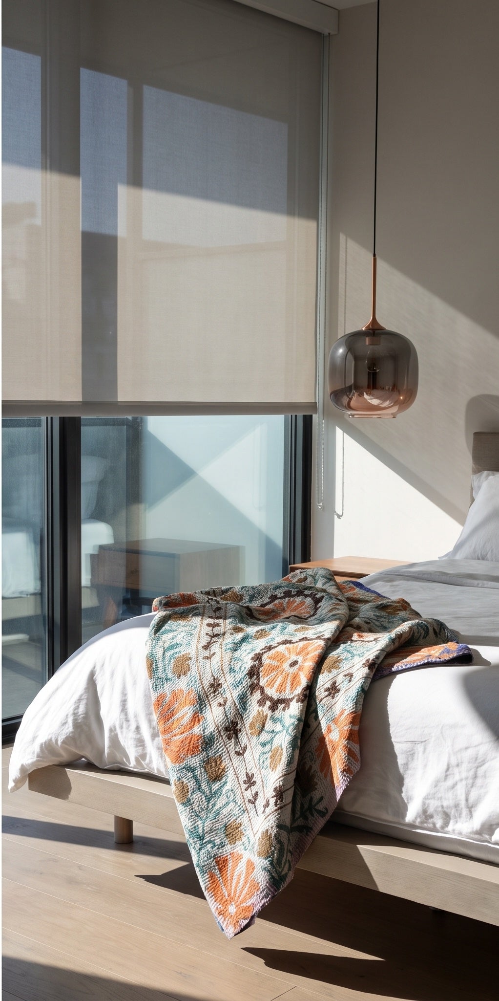 Moonlit Bough Luxury Vintage Suzani Kantha Throw