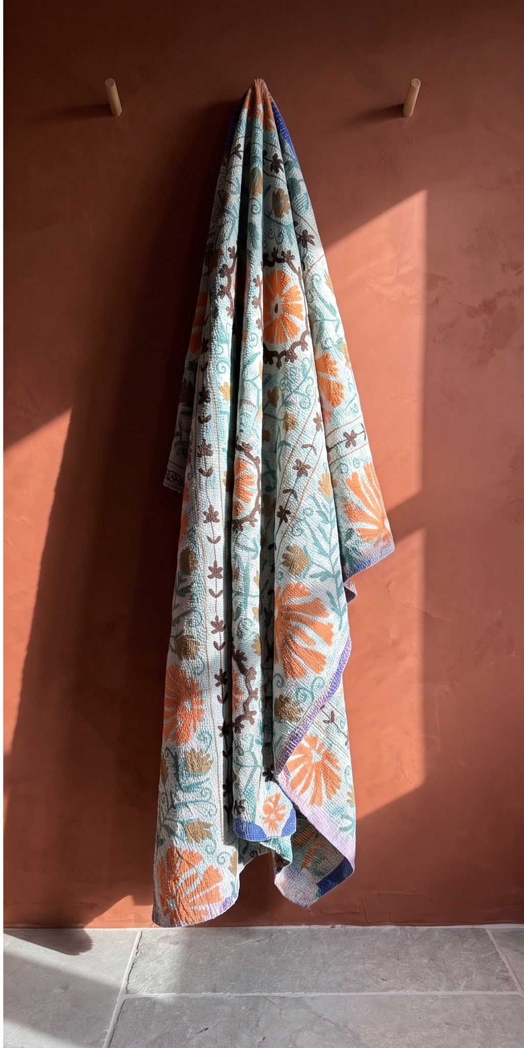 Moonlit Bough Luxury Vintage Suzani Kantha Throw