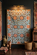 Moonlit Bough Luxury Vintage Suzani Kantha Throw