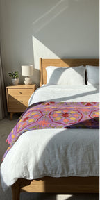 Quiet Stone Luxury Vintage Suzani Kantha Throw