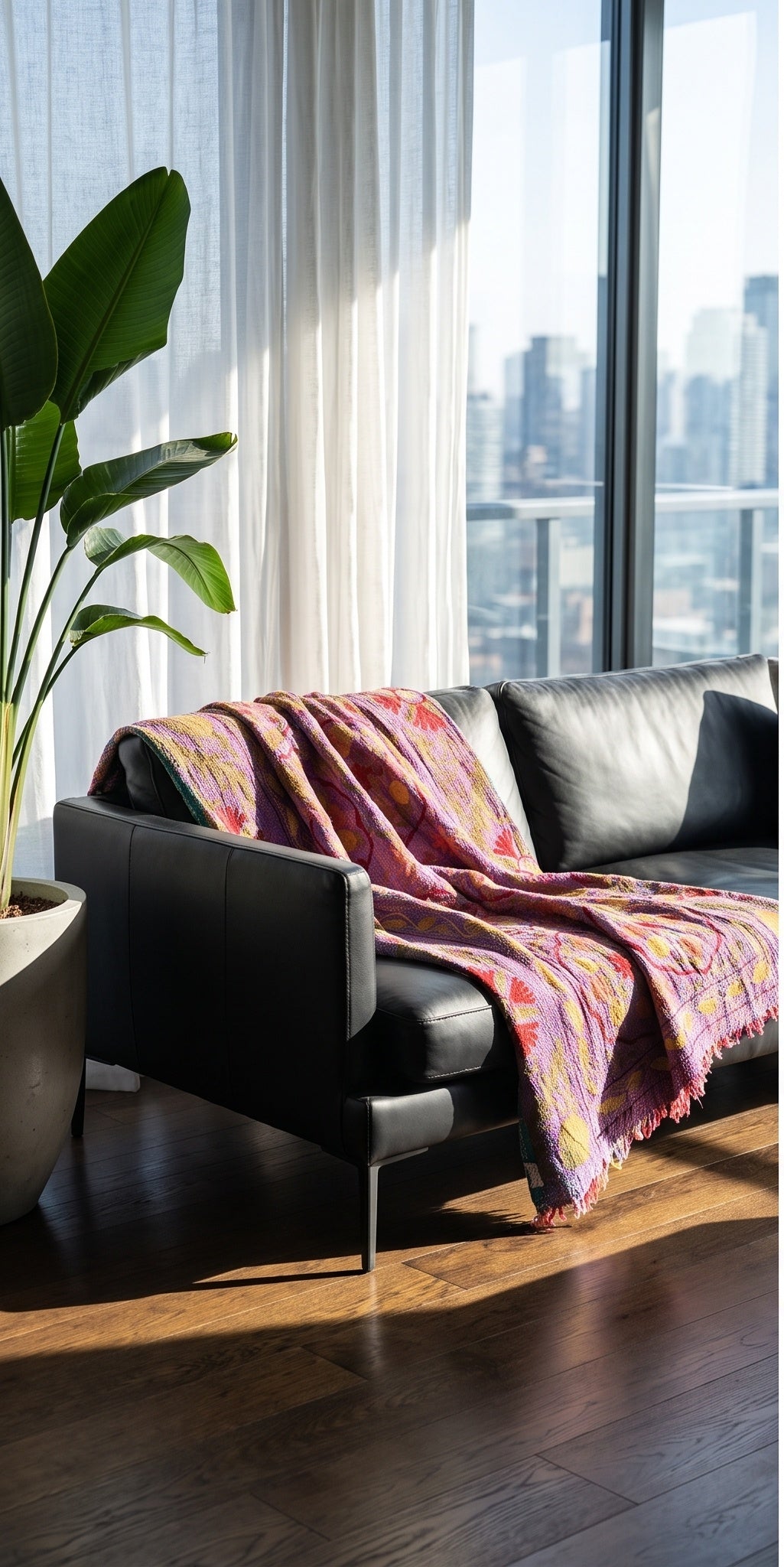 Quiet Stone Luxury Vintage Suzani Kantha Throw