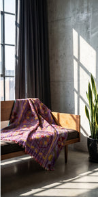 Quiet Stone Luxury Vintage Suzani Kantha Throw