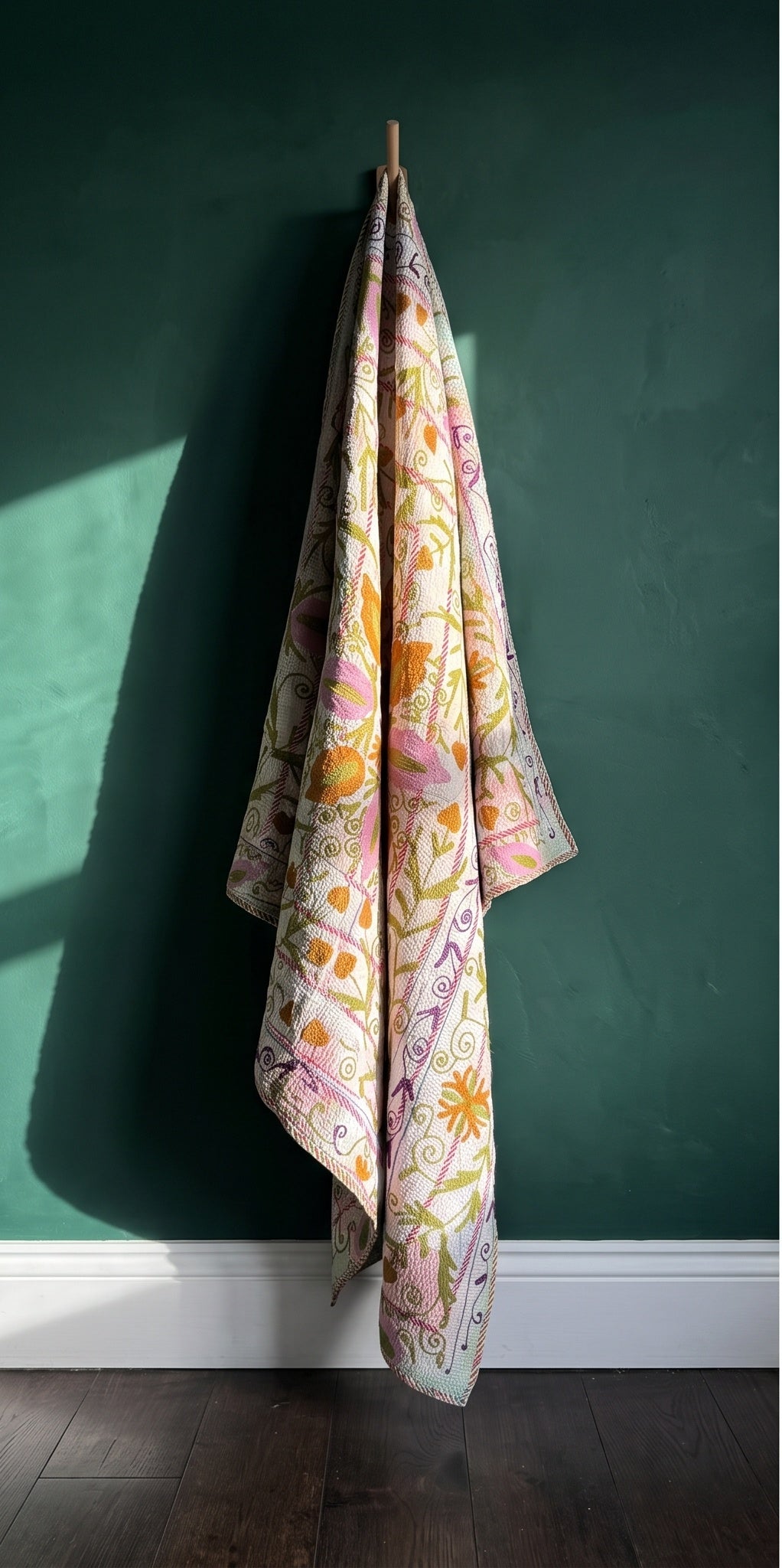 Echo Stone Luxury Vintage Suzani Kantha Throw
