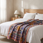 Fern Passage Luxury Vintage Suzani Kantha Throw