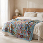 Forest Path Luxury Vintage Suzani Kantha Throw