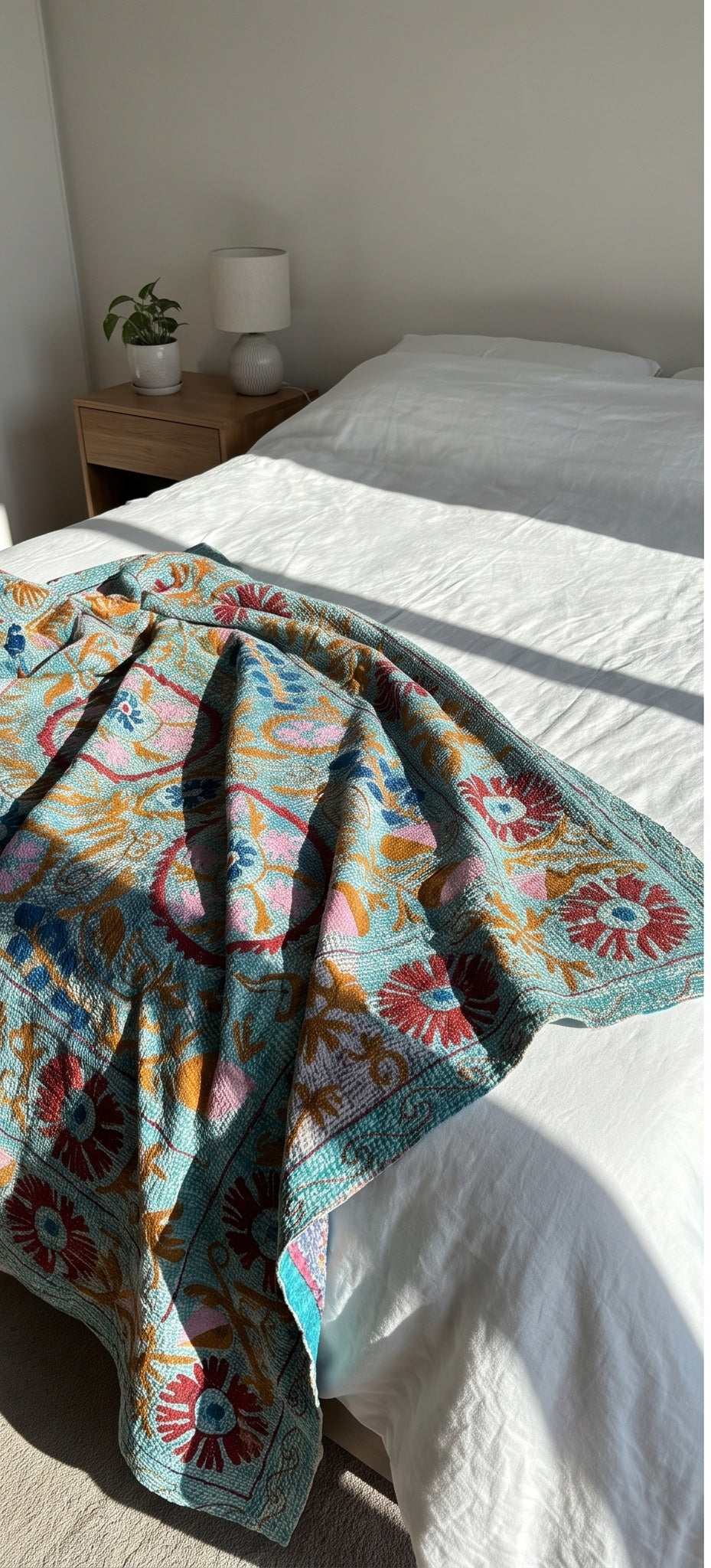 Forest Path Luxury Vintage Suzani Kantha Throw