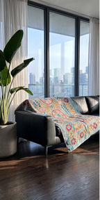 Forest Path Luxury Vintage Suzani Kantha Throw