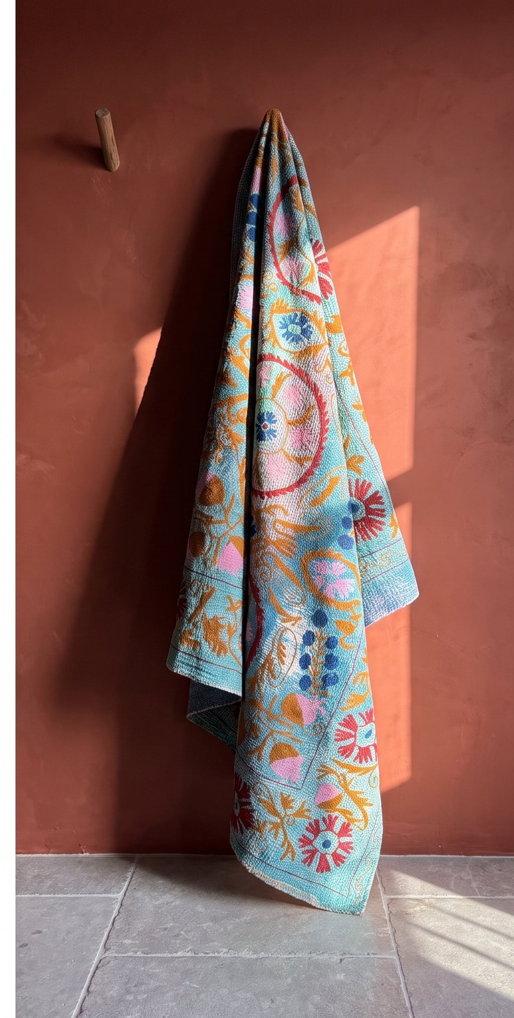 Forest Path Luxury Vintage Suzani Kantha Throw