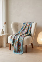 Forest Path Luxury Vintage Suzani Kantha Throw