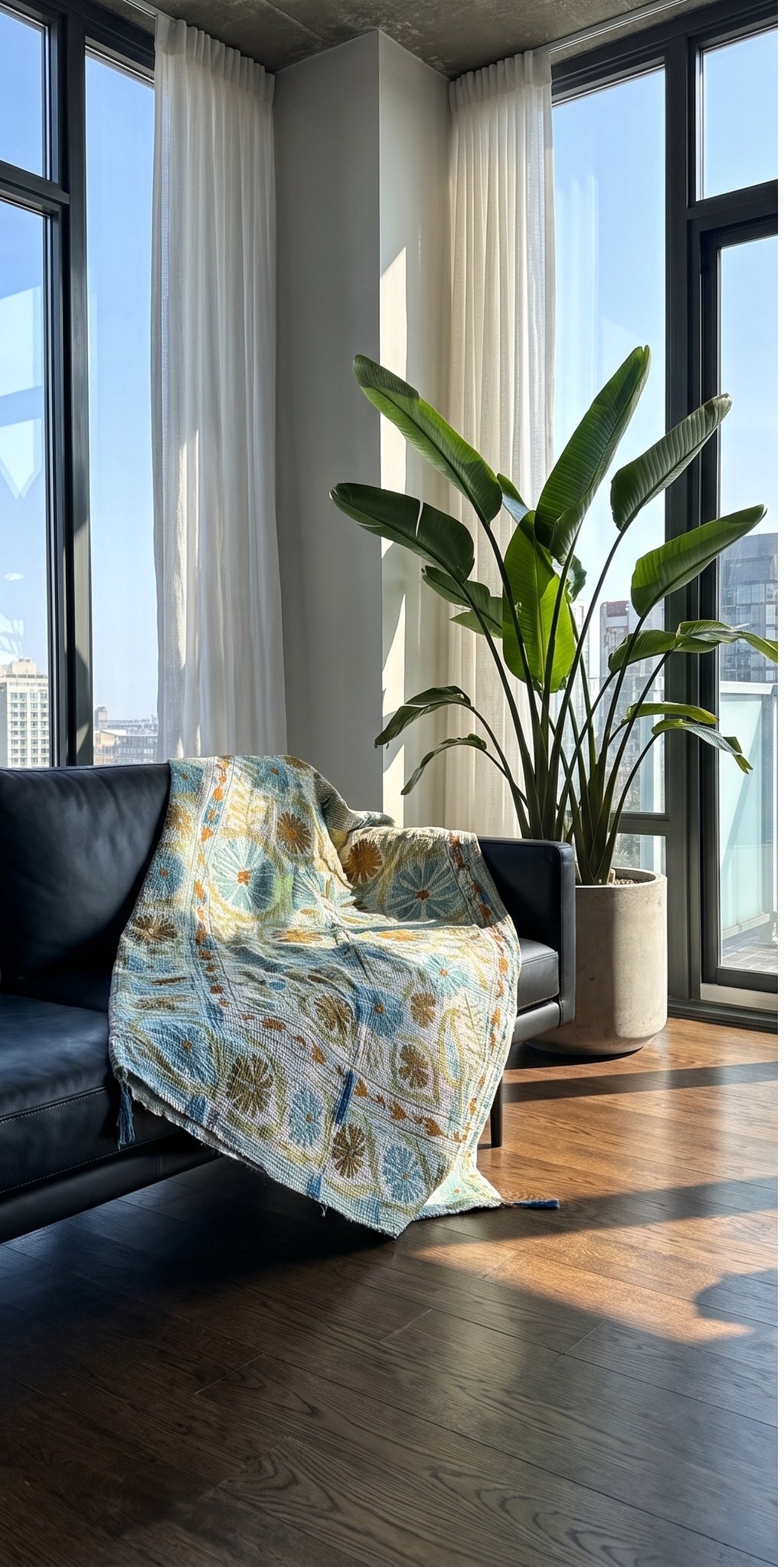 Maple Mist Luxury Vintage Suzani Kantha Throw