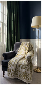 Fern Meadow Hand-Embroidered Cotton Suzani Throw