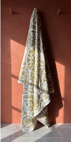 Fern Meadow Hand-Embroidered Cotton Suzani Throw