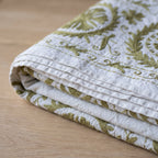 Fern Meadow Hand-Embroidered Cotton Suzani Throw