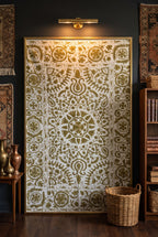 Fern Meadow Hand-Embroidered Cotton Suzani Throw
