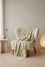 Fern Meadow Hand-Embroidered Cotton Suzani Throw