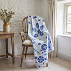 Jeté Suzani en coton brodé main Dew Fern
