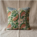 Amber Paisley Handmade Embroidered Cushion Cover