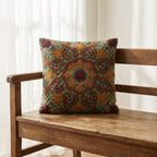 Fern Marigold Handmade Embroidered Cushion Cover