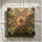 Fern Marigold Handmade Embroidered Cushion Cover