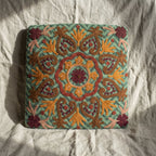 Fern Marigold Handmade Embroidered Cushion Cover