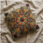 Fern Marigold Handmade Embroidered Cushion Cover