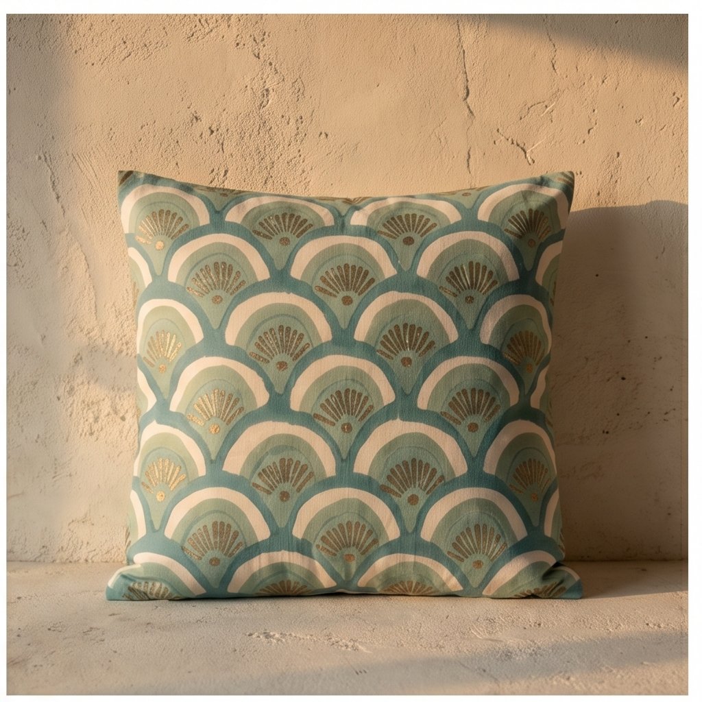 Maple Terracotta Handmade Embroidered Cushion Cover