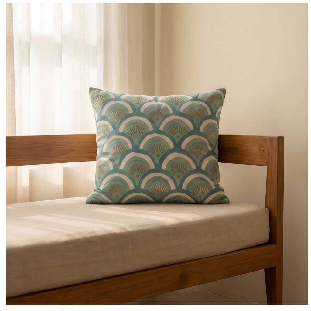 Maple Terracotta Handmade Embroidered Cushion Cover