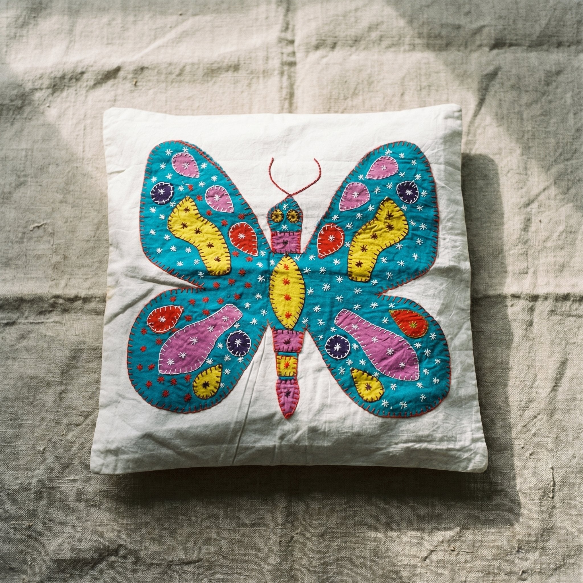 Ivy Fern Handmade Embroidered Cushion Cover