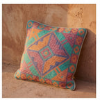 Whisper Cobalt Handmade Embroidered Cushion Cover