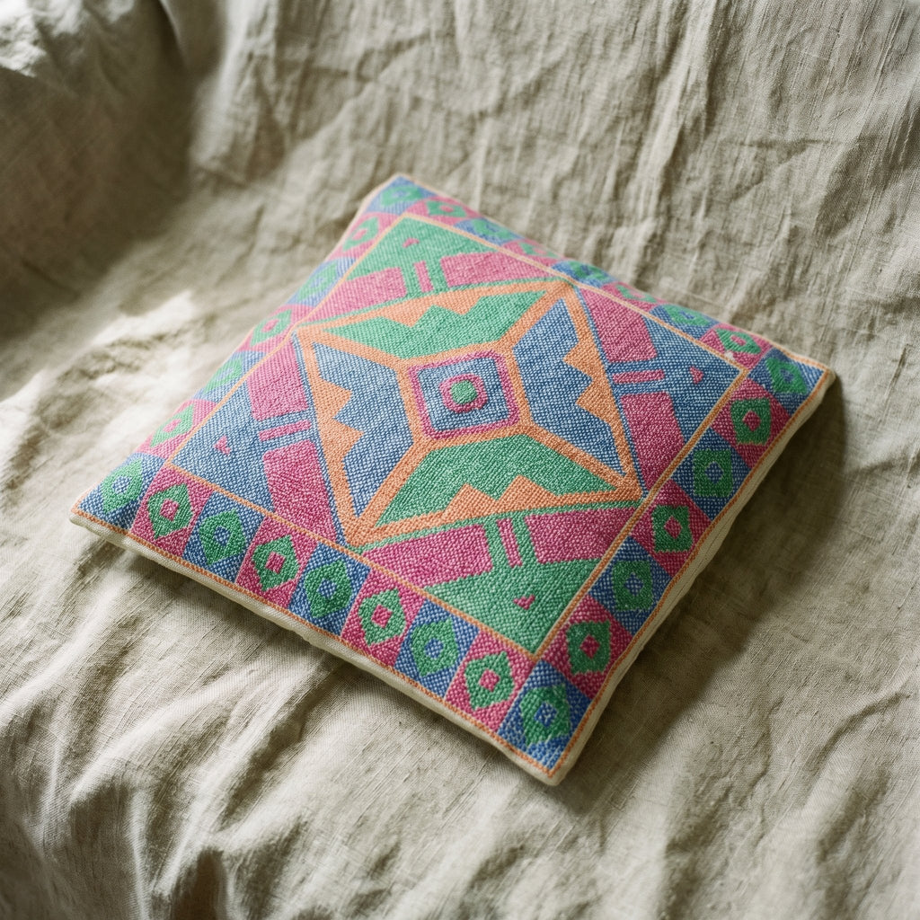 Dawn Glow Handmade Embroidered Cushion Cover