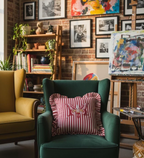 Whimsical Red Stripes Cushion Cover