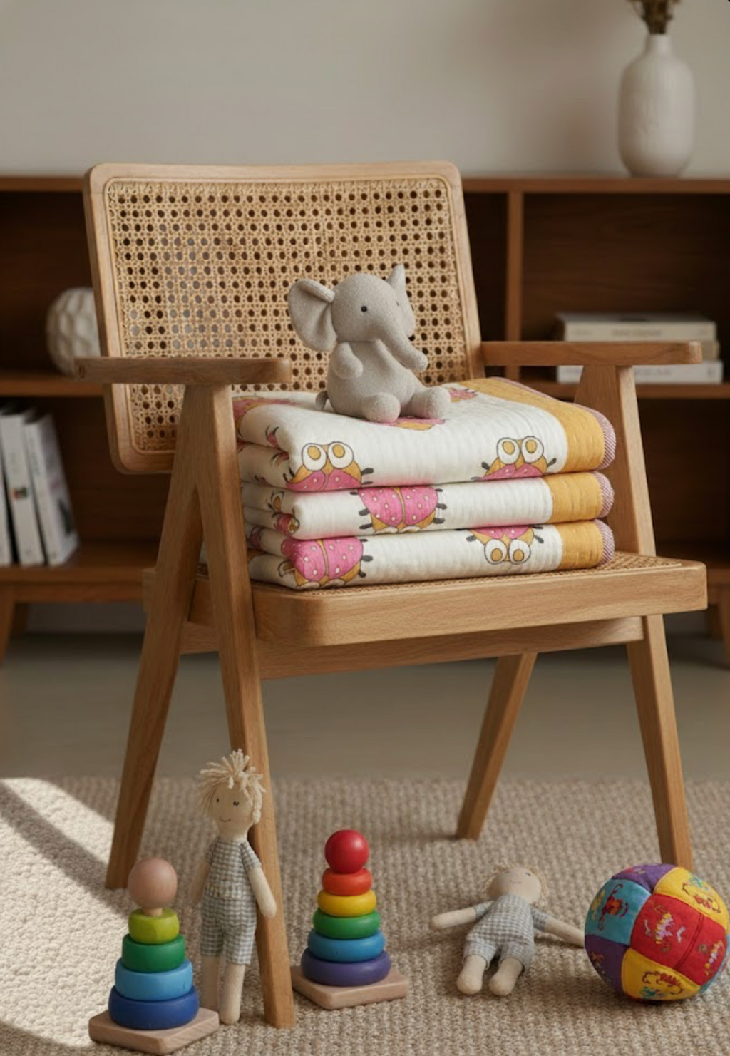 Beautiful Beetles - 100% cotton Hand Made Artisnal Baby Quilt