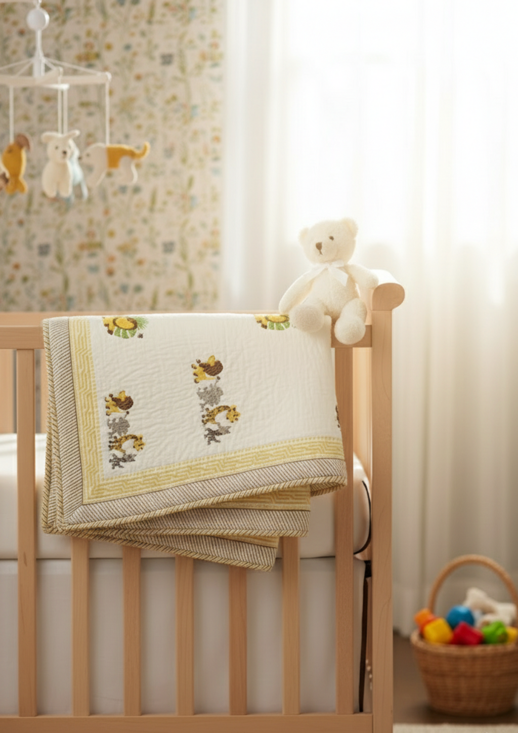 Cuddle Parade - 100% cotton Hand Made Artisnal Baby Quilt