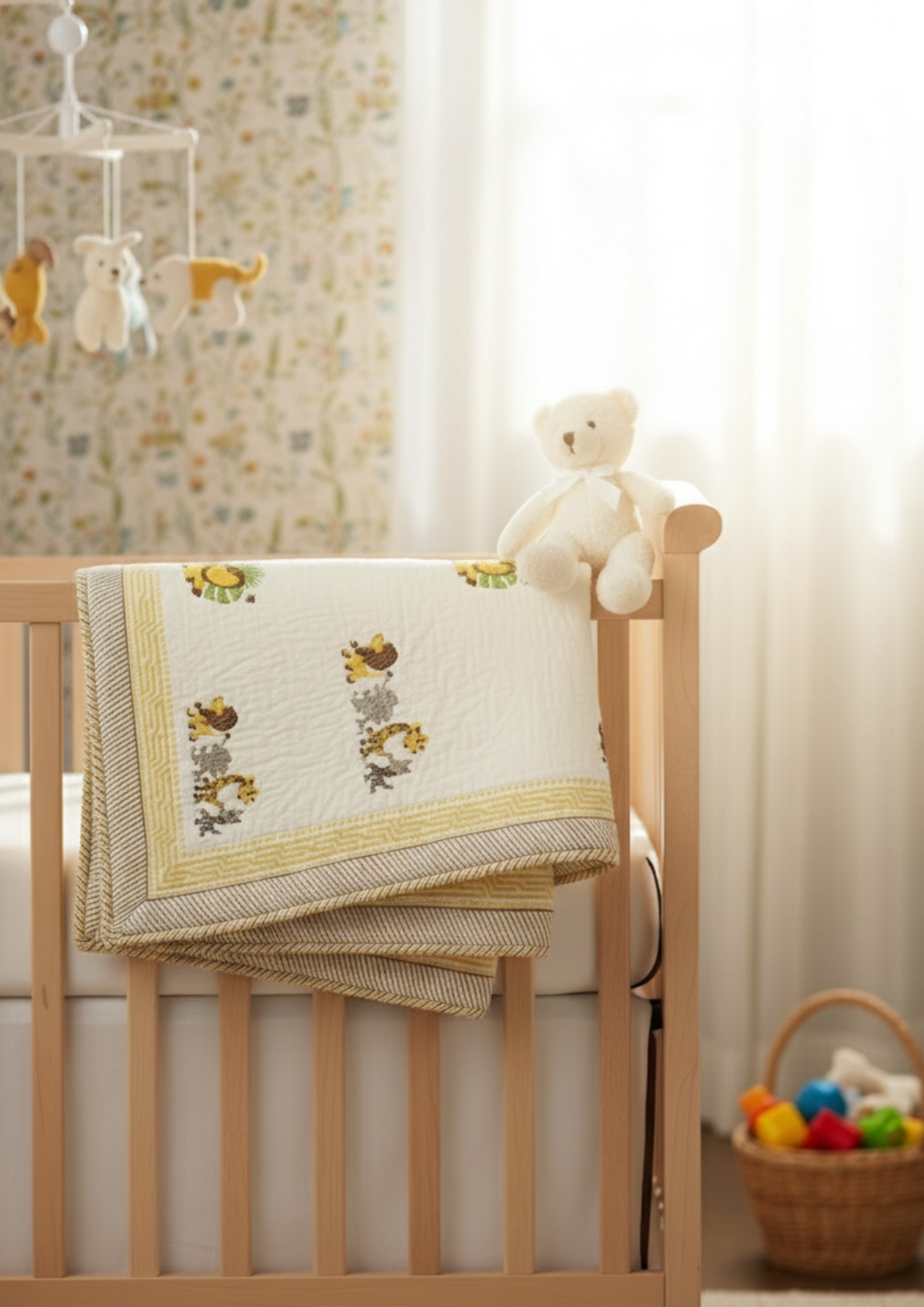 Cuddle Parade - 100% cotton Hand Made Artisnal Baby Quilt