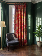 Wild Strawberry Luxury Vintage Suzani- adjustable curtain