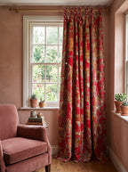 Wild Strawberry Luxury Vintage Suzani- adjustable curtain