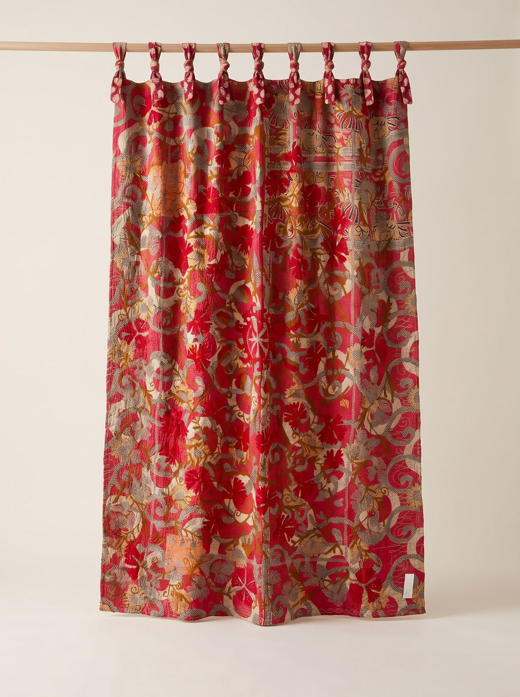 Wild Strawberry Luxury Vintage Suzani- adjustable curtain
