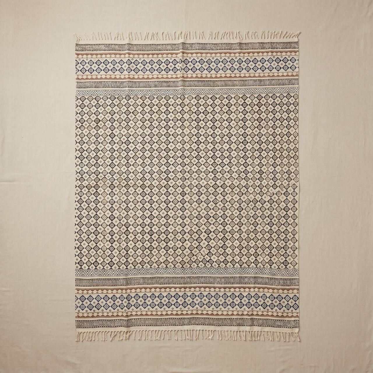 Khandar Hand Block Print Cotton Bedspread