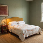 Lush Fern Embroidered Cotton Queen Bedspread