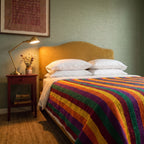 Sky Mist Handmade Kantha Queen Bedspread