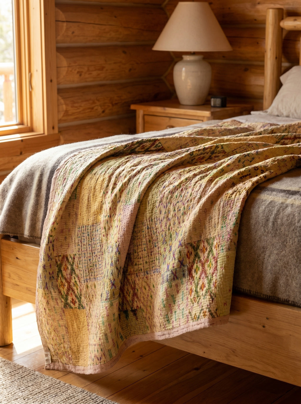 Fern Terracotta Handmade Patola King Bedspread