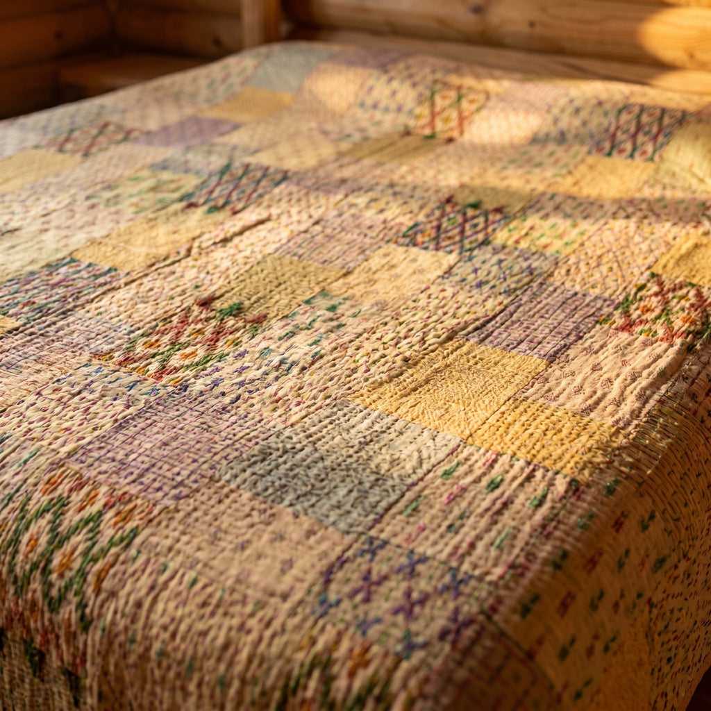 Fern Terracotta Handmade Patola King Bedspread