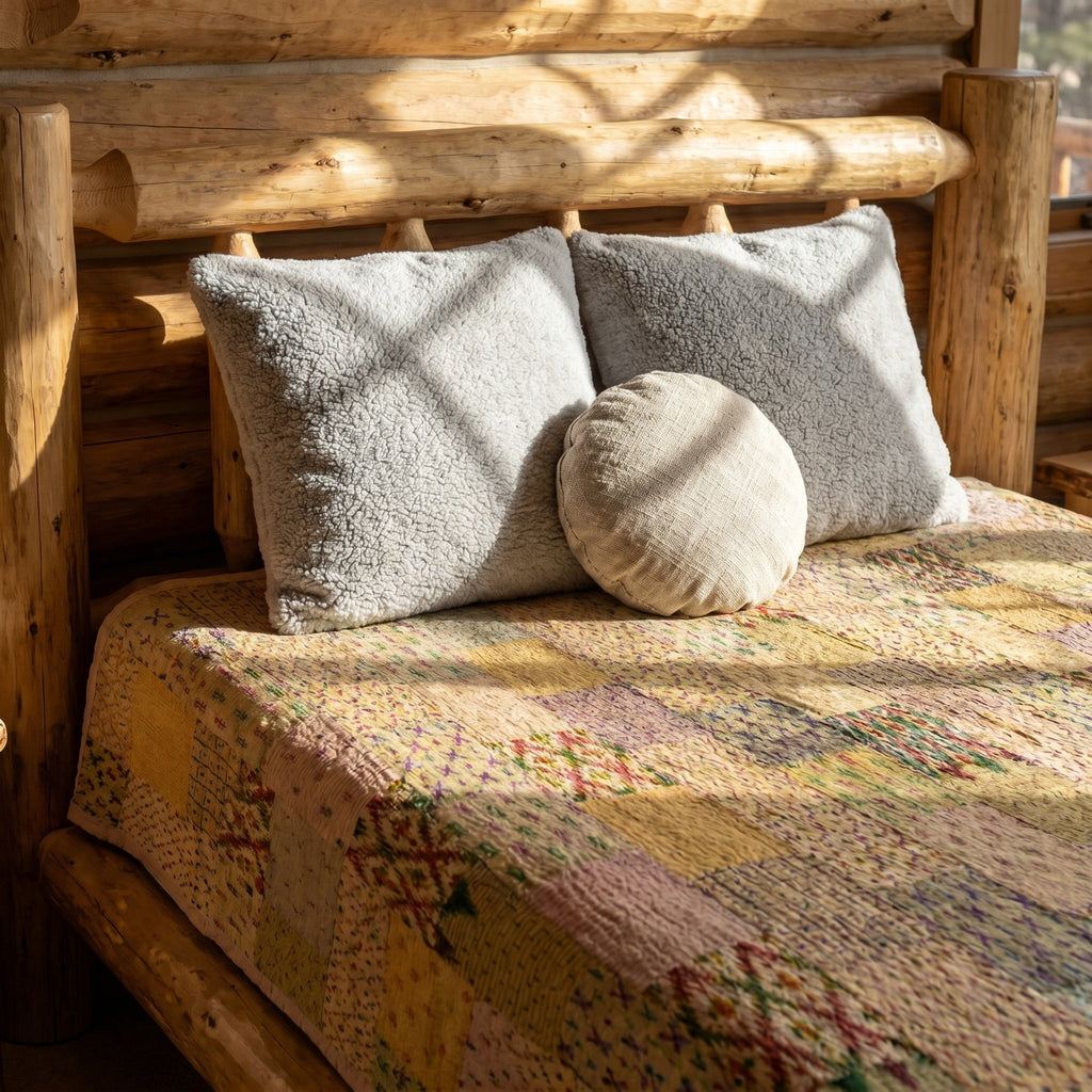 Fern Terracotta Handmade Patola King Bedspread