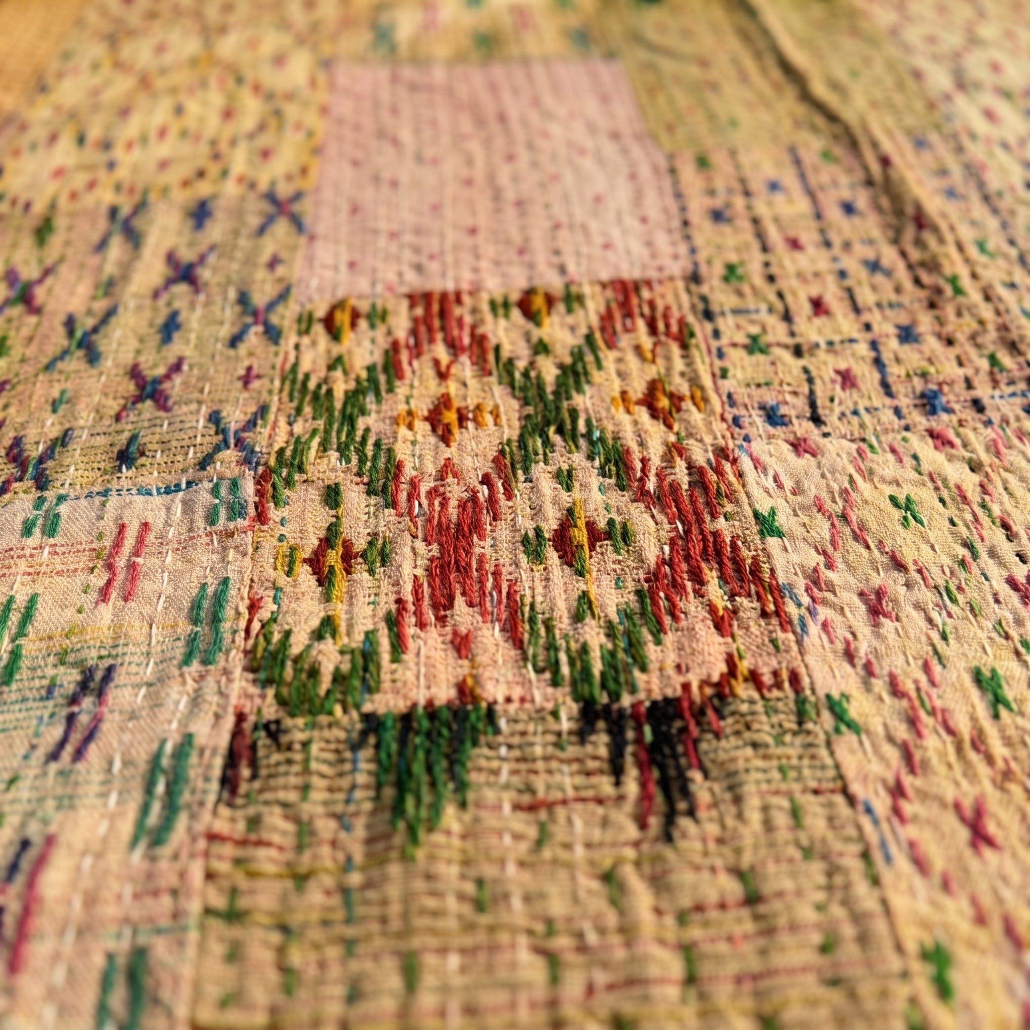 Fern Terracotta Handmade Patola King Bedspread