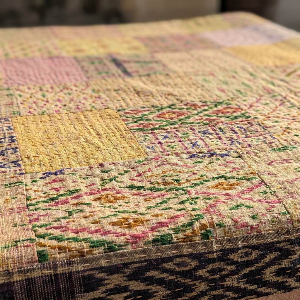 Fern Terracotta Handmade Patola King Bedspread